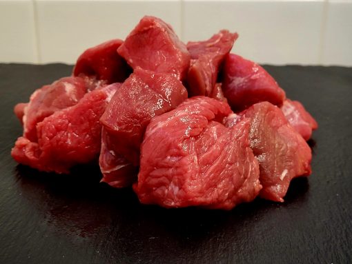 A pound of diced beef